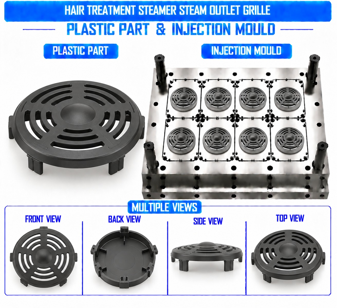 Hair Treatment Steamer Plastic Steam Outlet Grille Mould and Moulding Service